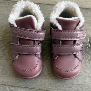 Geox Metallic Pink Kids Boots